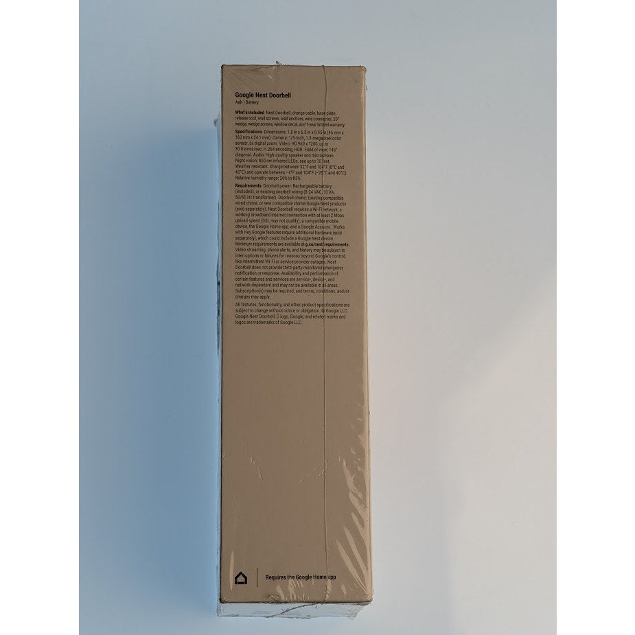 Google Nest Doorbell (Battery) - Smart Wi-Fi Video Doorbell Camera -Ivy (SEALED)